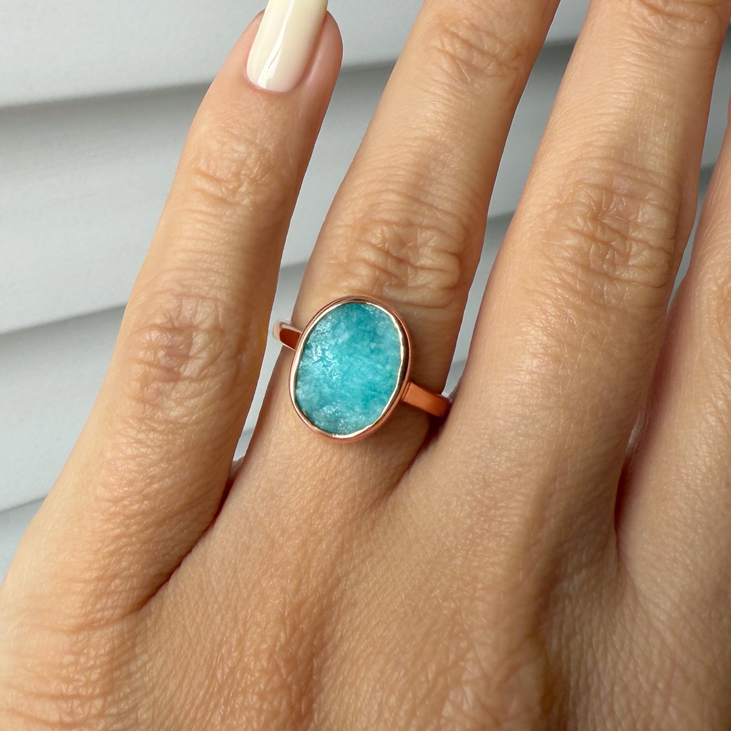 Raw Crystal Ring - Enfolded Amazonite、mySite、hinf8tx79