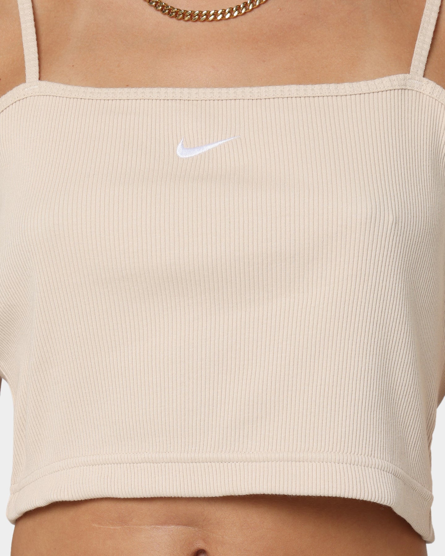 Nike Women's Sportswear Essential Ribbed Crop Top Sanddrift、mySite、zt4zffjzw