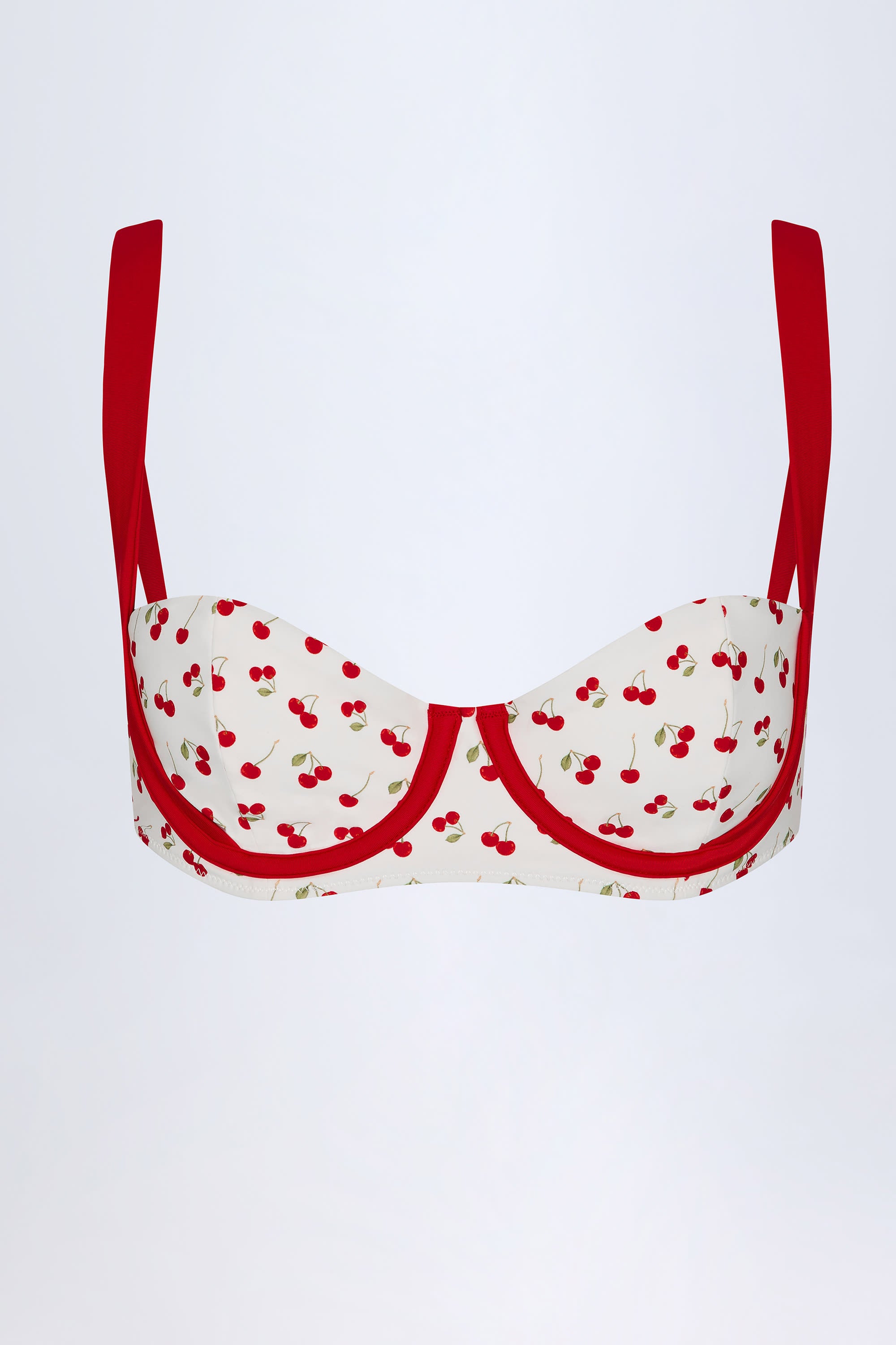  Contrast Underwired Balconette Bikini Top in Cherry Print、mySite、sugarbowlscore