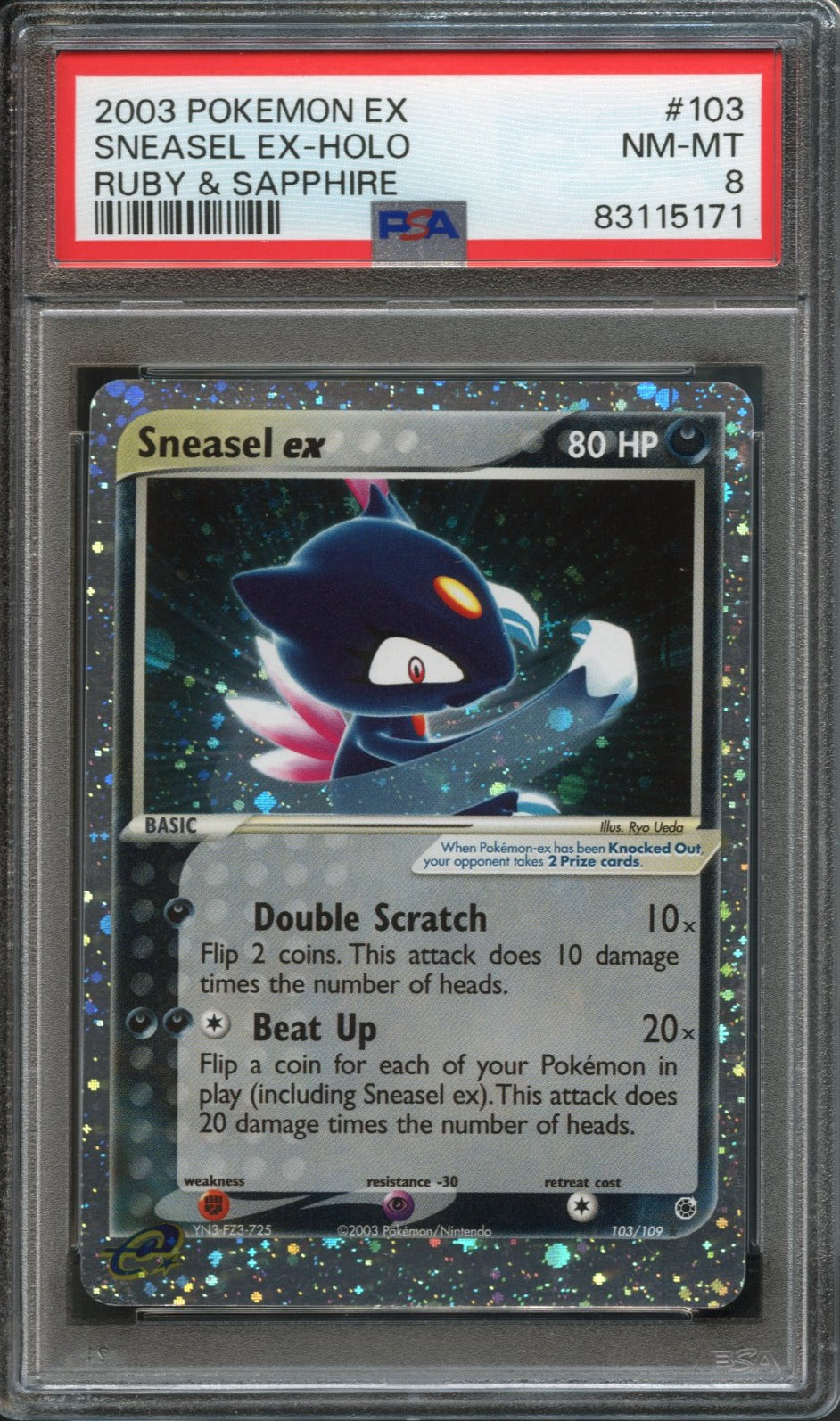 Sneasel EX #103 PSA 8 Ruby & Sapphire、mySite、waistdrama