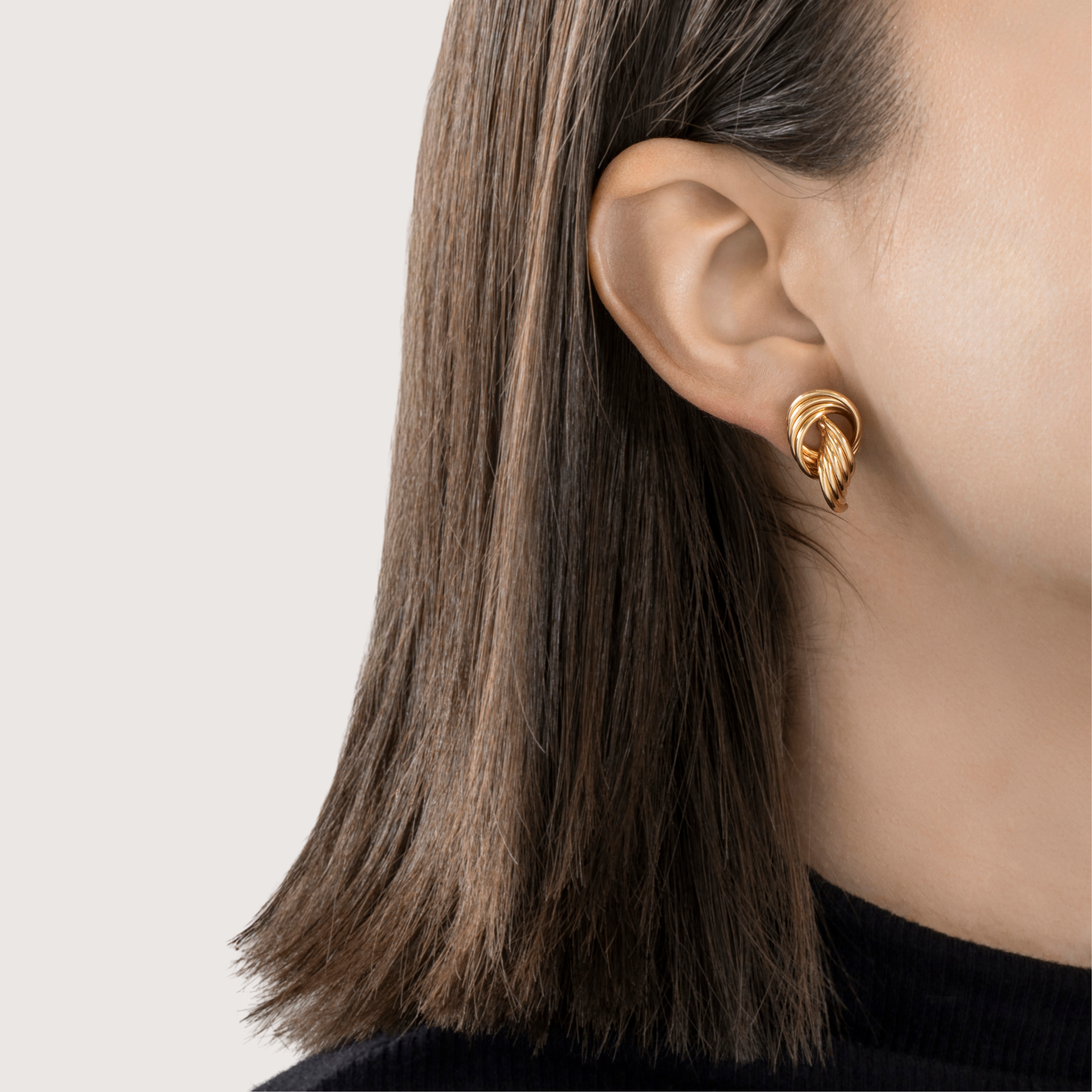 Vintage 14k Yellow Gold Swirling Knots Earrings、mySite、hinf8tx79