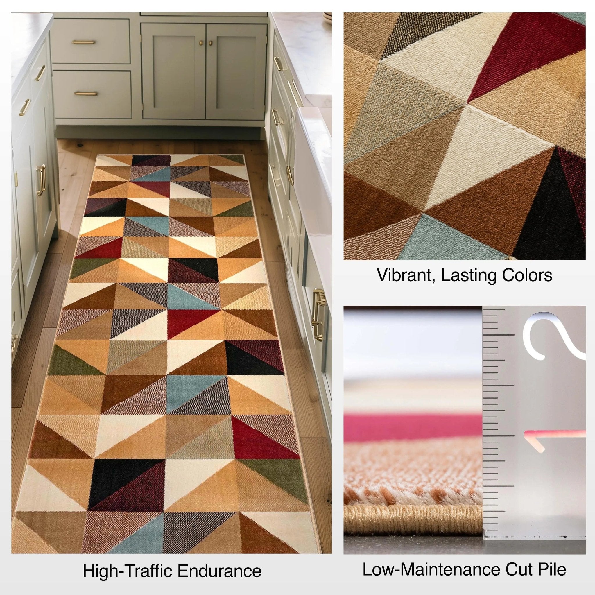 Custom Size Runner Yaren Geometric Modern Ivory Multi 27 Inch Wide x Choose Your Length Hallway Runner Rug、mySite、gigharbornorthrealestate