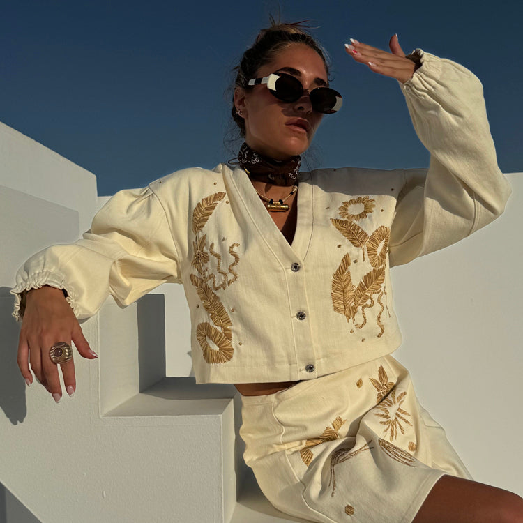 Ecru Cove Raffia Denim Jacket、mySite、solidvoid