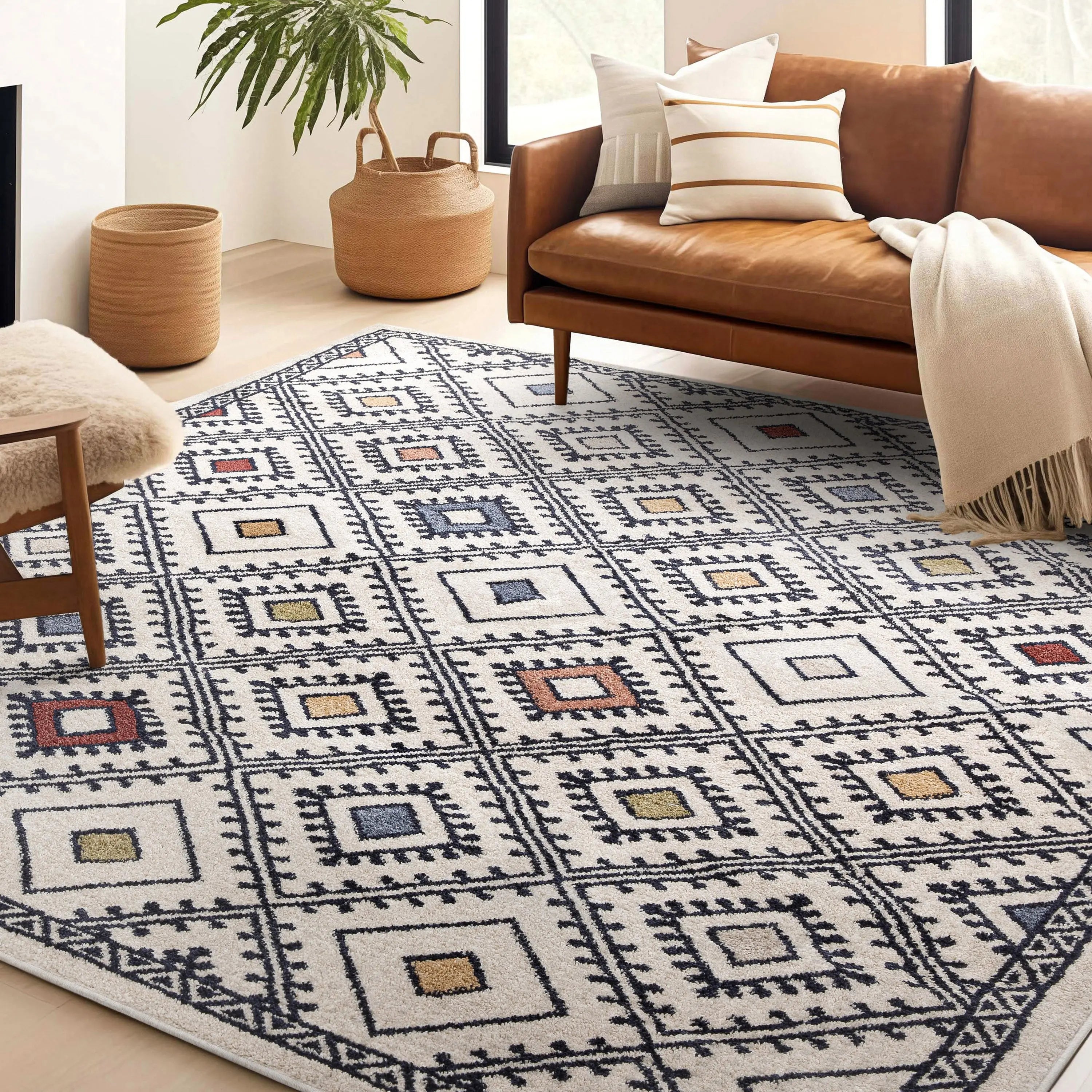 Moderne Bohemian Chic Tribal Moroccan Beige Rug、mySite、gigharbornorthrealestate