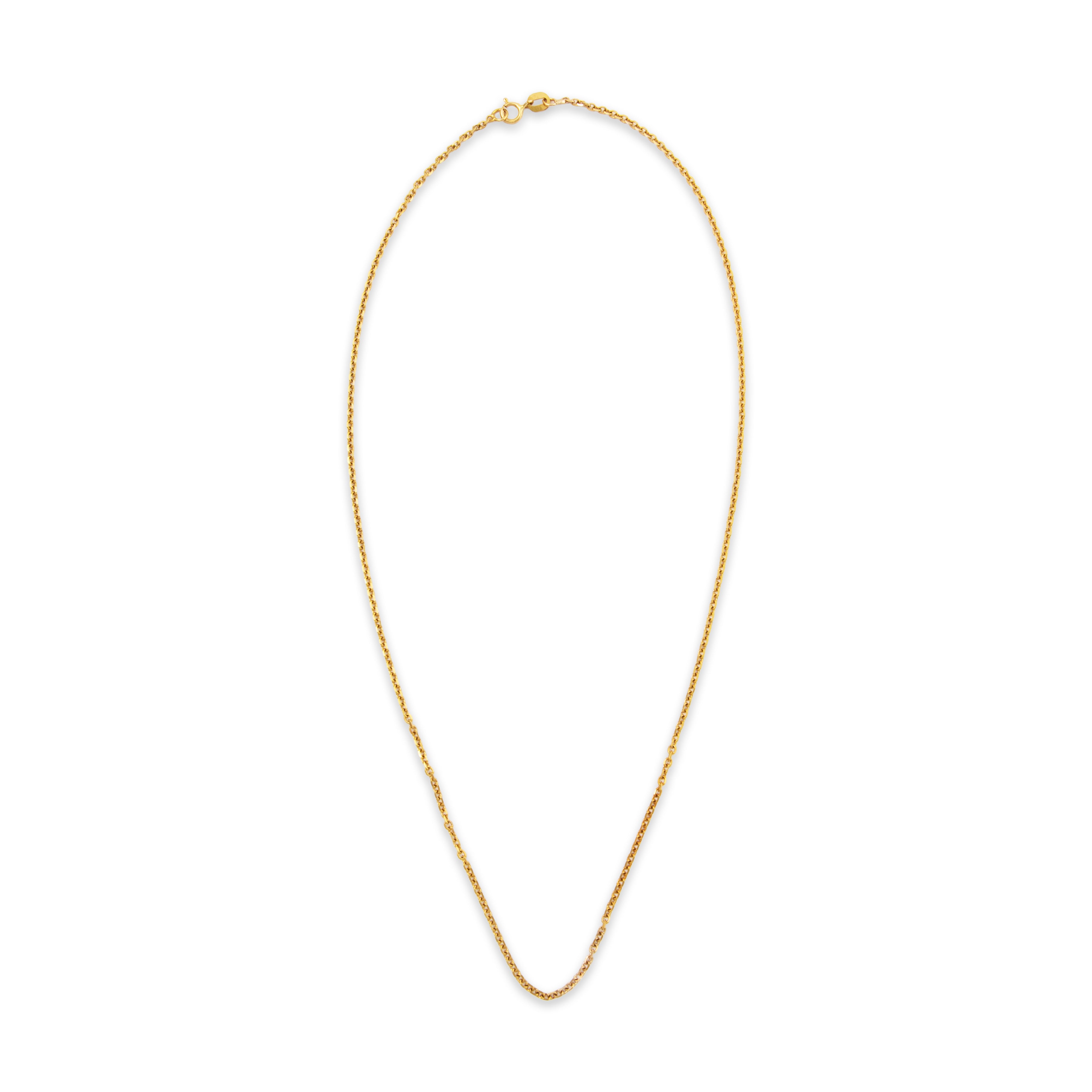 Vintage 14k Yellow Gold Delicate Oval Link Necklace 15、mySite、hinf8tx79