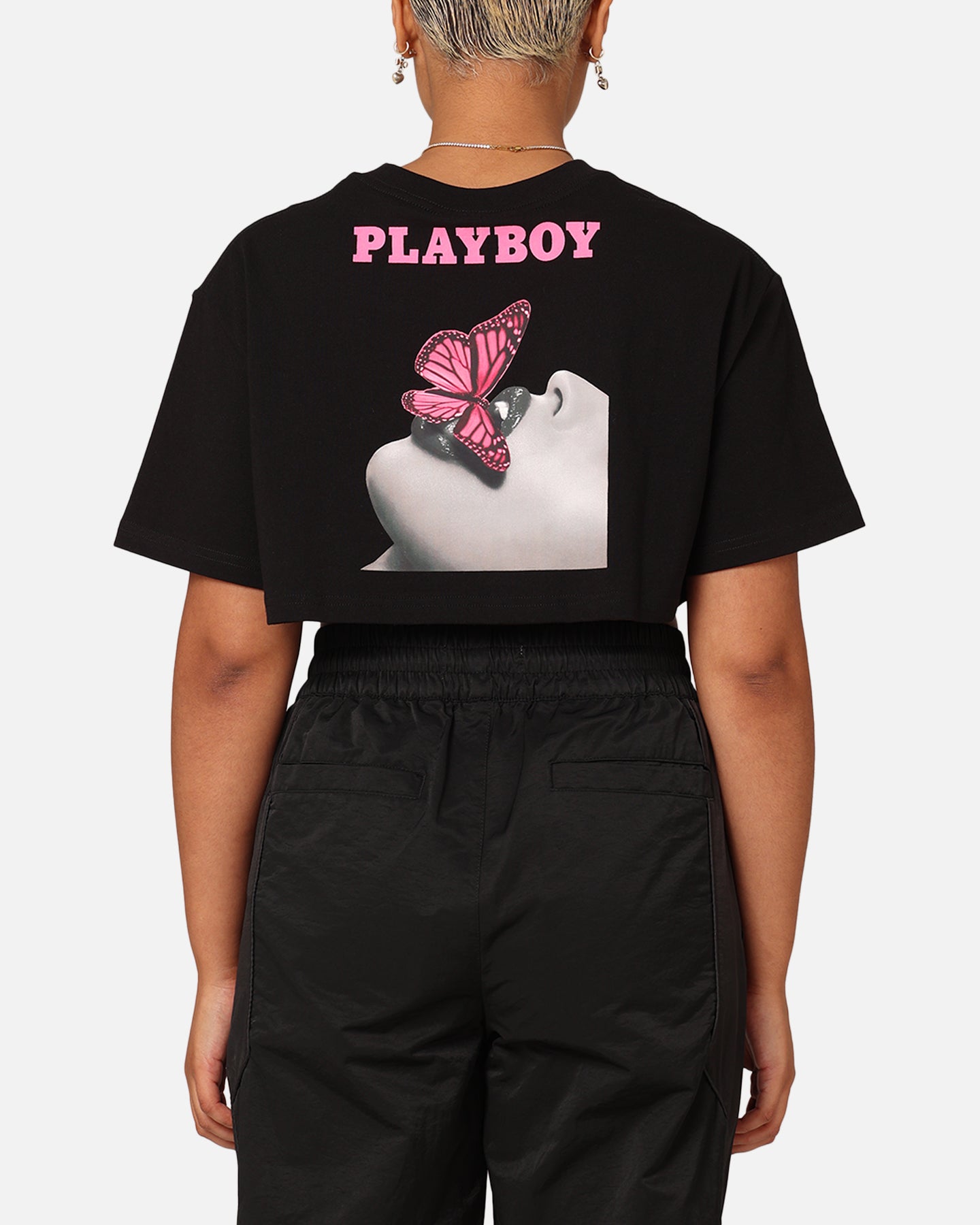 Playboy Women's SMU Cropped T-Shirt Black、mySite、zt4zffjzw
