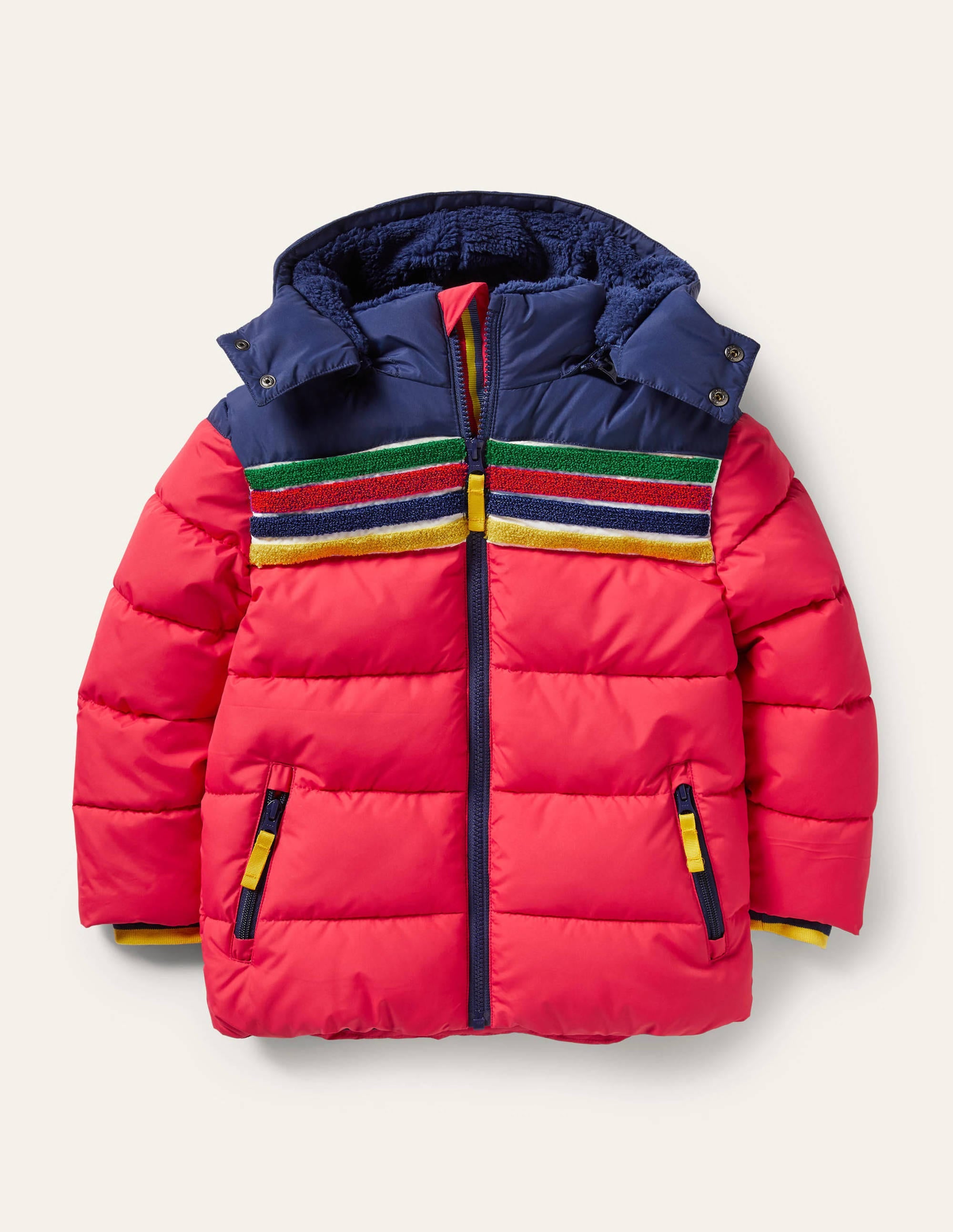  Shower-Resistant Padded Jacket-Rockabilly Red/Navy Rainbow、mySite、ashleygrahame