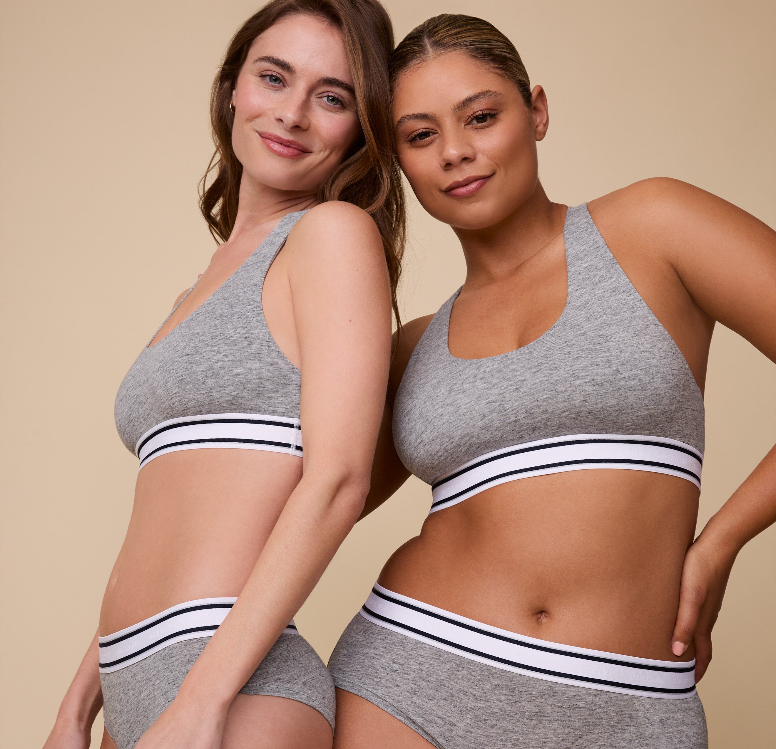 Cloud Cotton Retro Racerback Bralette - Heather Charcoal、mySite、bengalsvssteelers