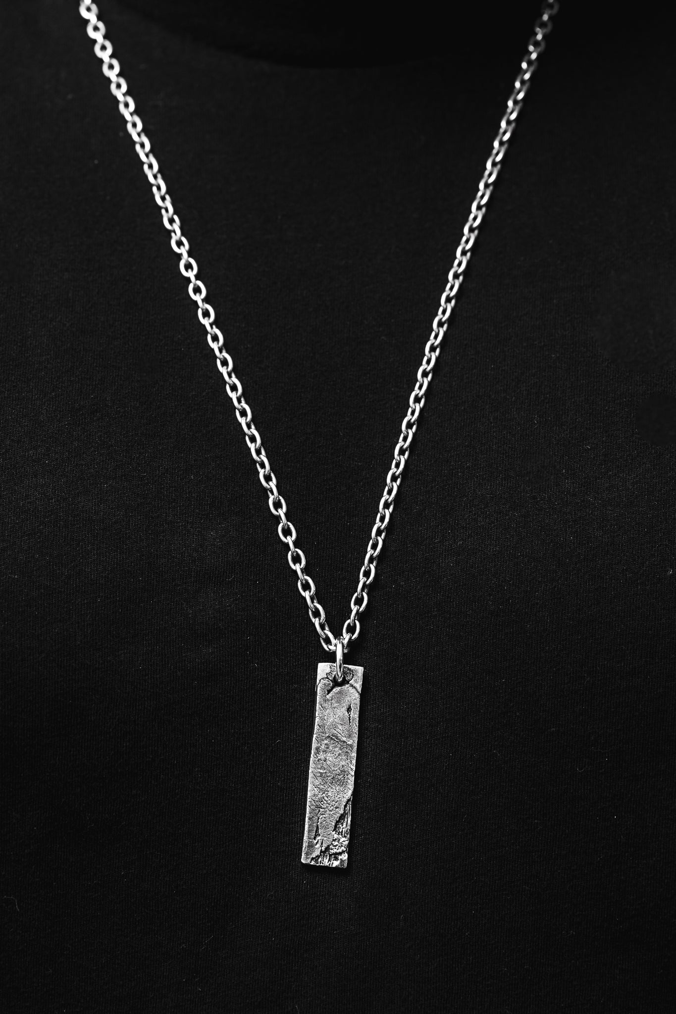  Weathered Silver Bar with Silver Chain、mySite、merchandisen