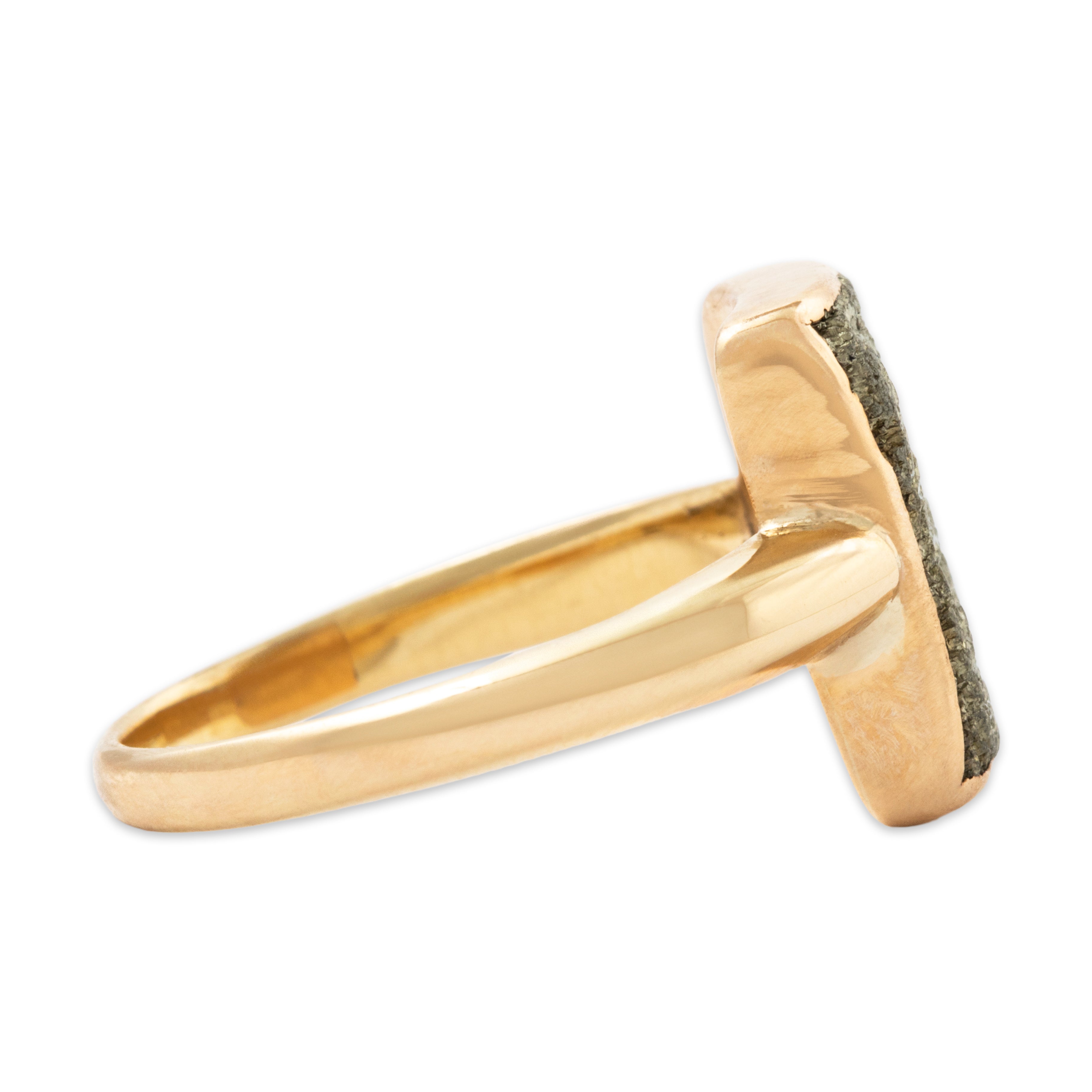 Antique Victorian 14k Yellow Gold Pyrite Fool's Gold Nugget Ring 5.50、mySite、hinf8tx79