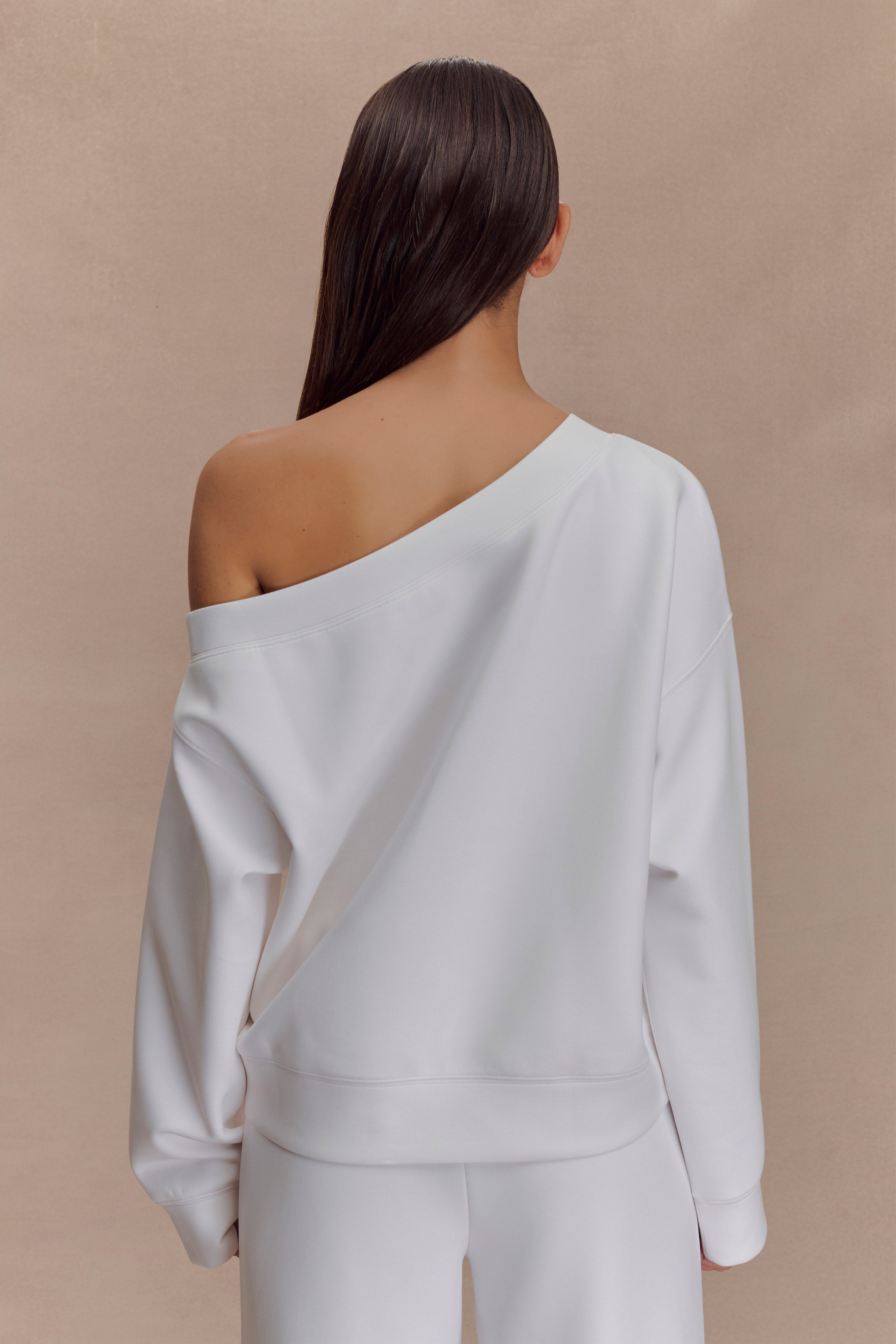 Aiden Slouchy Crew Jumper - Ivory、mySite、solidvoid