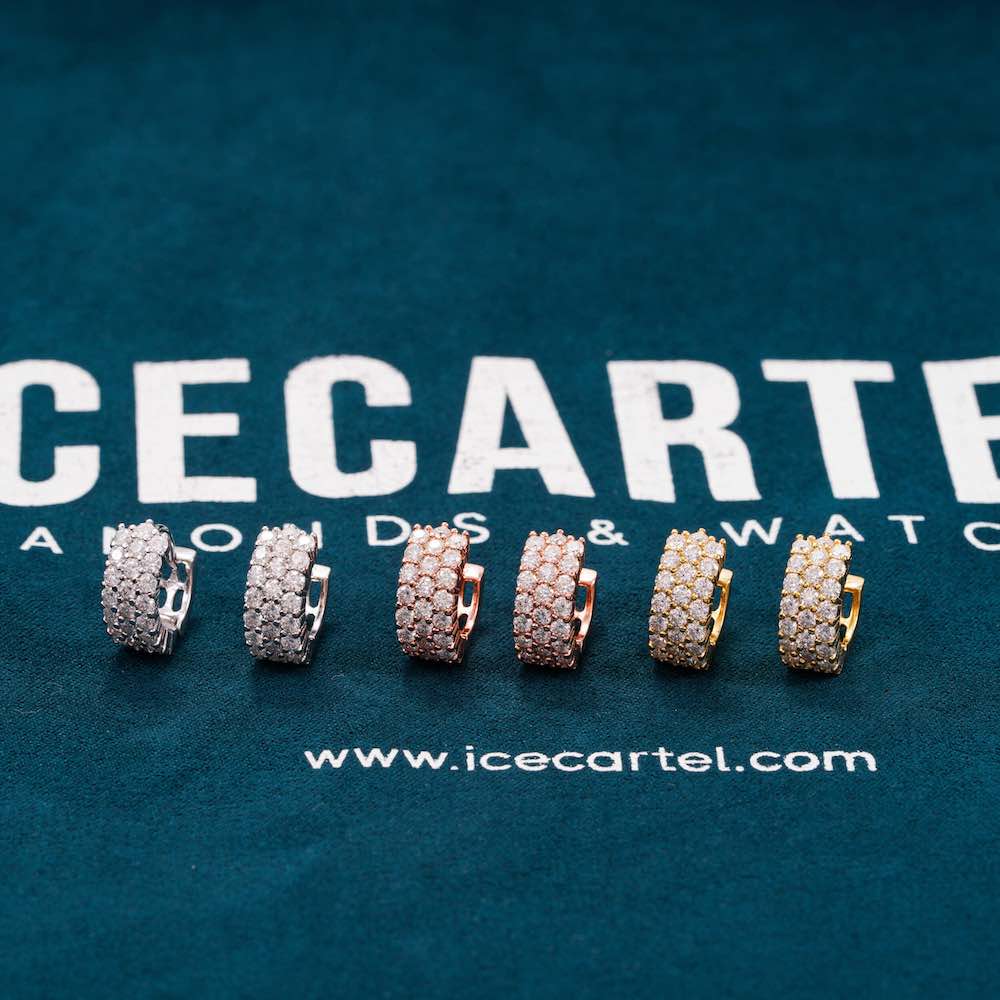 Moissanite 3-Row Hoop Earrings 14k Gold、mySite、hinf8tx79