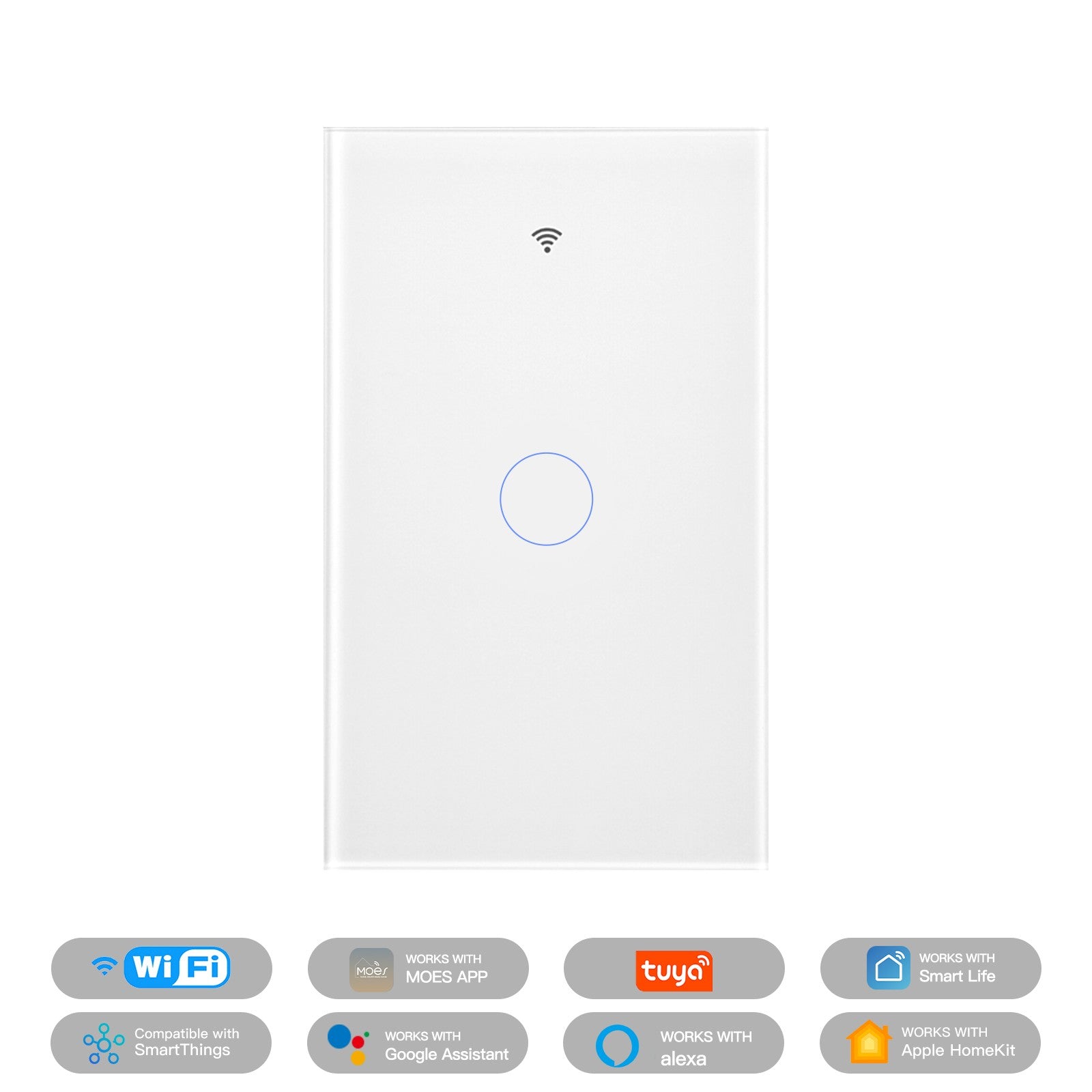 Matter WiFi Smart Light Switch Glass Panel Neutral Wire Required US Standard、mySite、fannypackpong