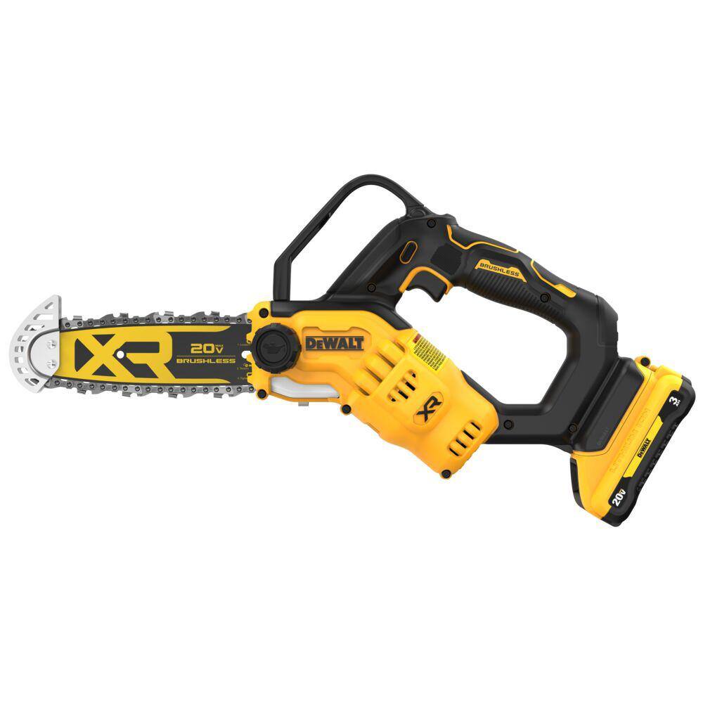 8 in. 20-Volt Lithium-Ion Pruning Electric Cordless Chainsaw Kit with 3Ah Battery and Charger - 3