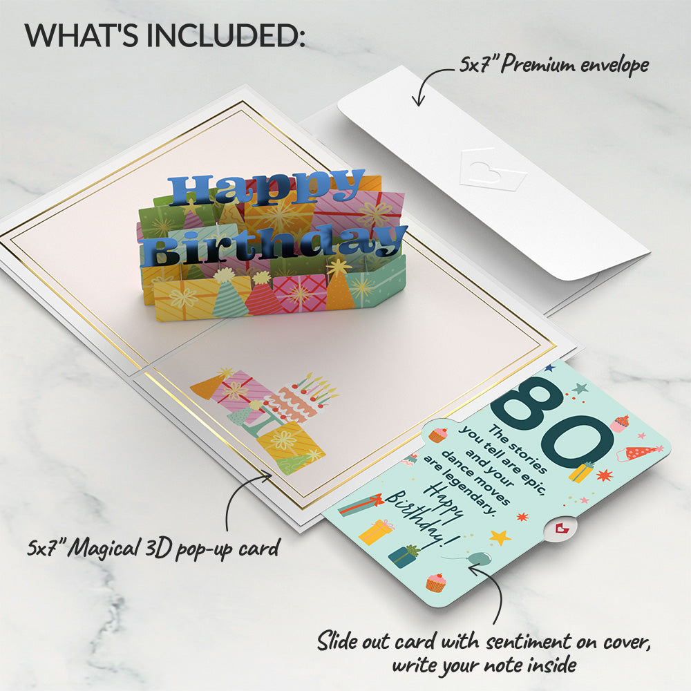 Wishing You a Happy 80th Birthday Pop-Up Card and Sentiment Set、mySite、solidvoid