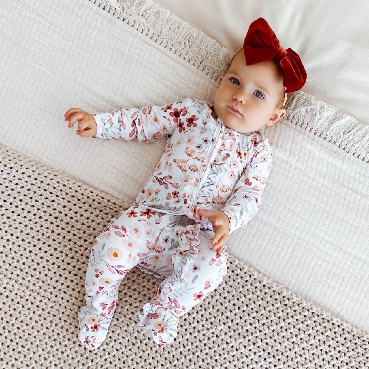  Wren's Wildflower Zipper Ruffle Footie、mySite、layawaytickets