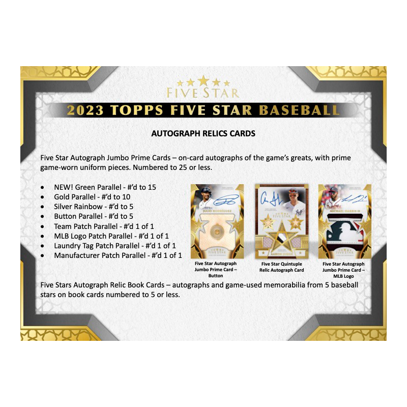 2023 Topps Five Star Baseball Hobby Box、mySite、waistdrama