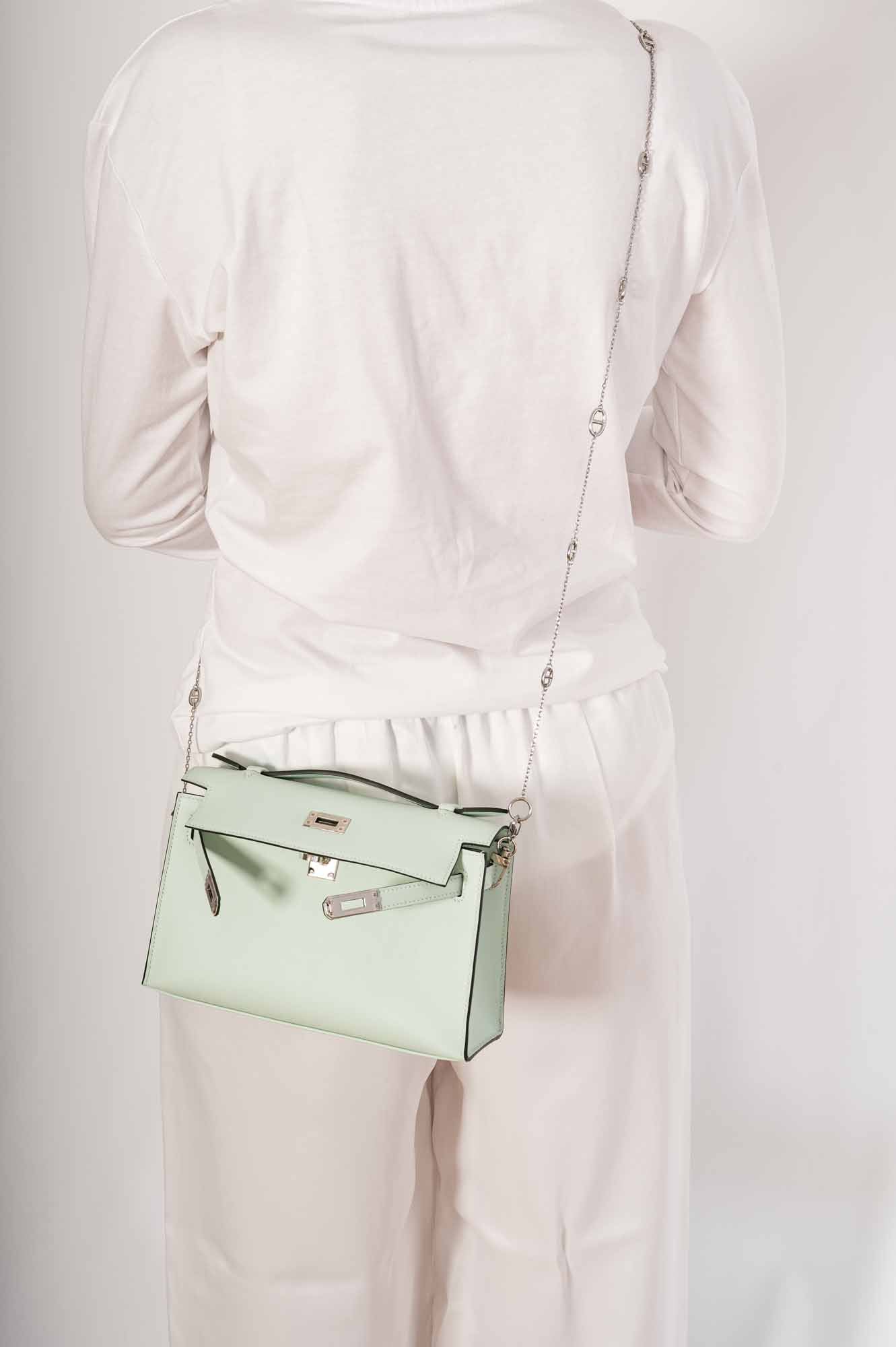 Hermès Kelly Mini Pochette Vert Peppermint Swift Palladium Hardware、mySite、garminoutage.com