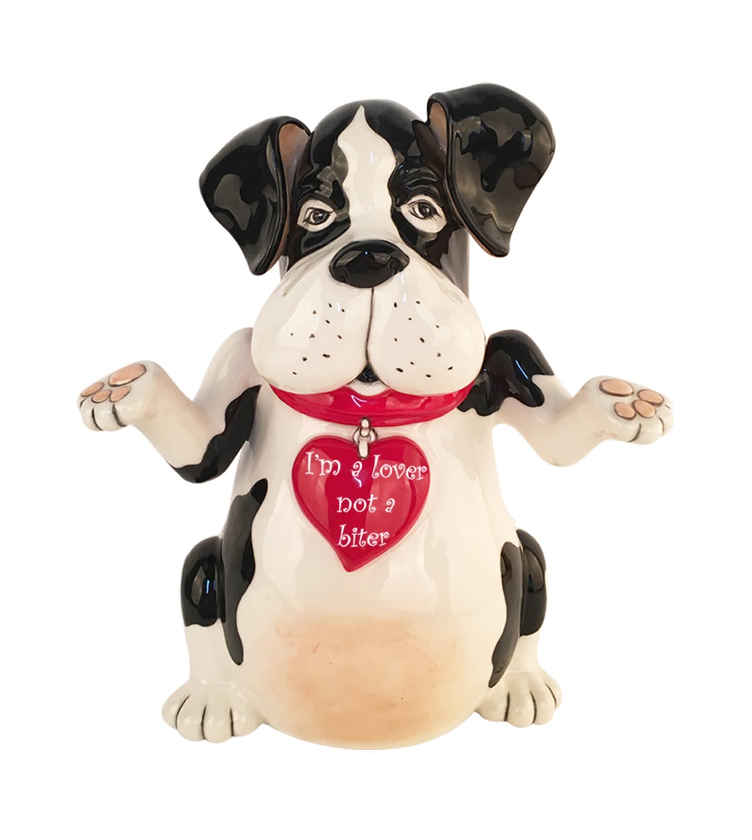 Cookie Jar-Cute Dog: I AM LOVER NOT A BITER Treat Jar、mySite、g9winljtr