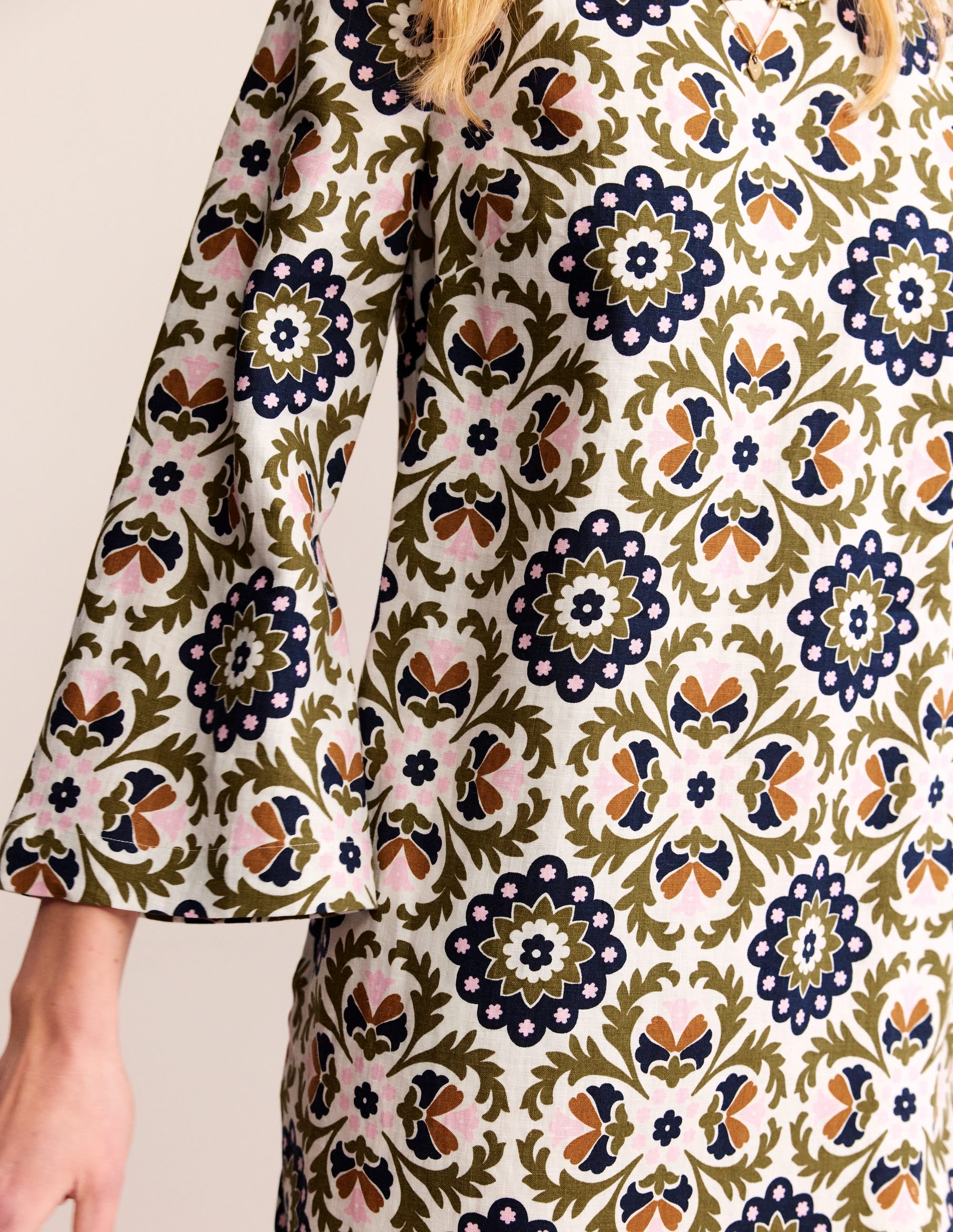  Flare Linen Short Dress-Mayfly, Mosaic Bloom、mySite、ashleygrahame