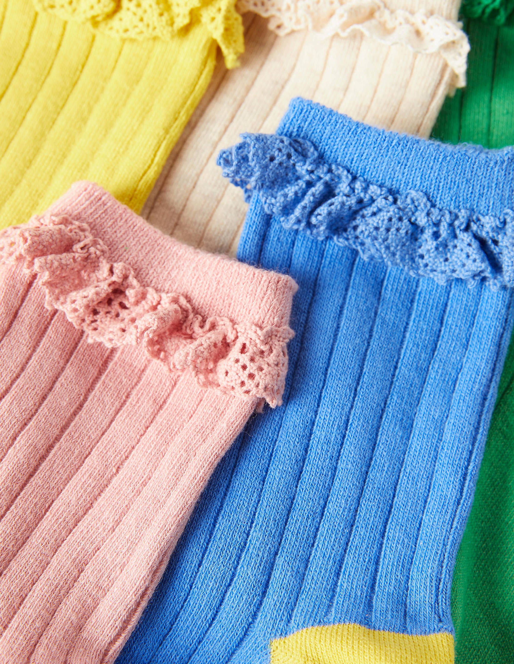  Ribbed Frilly Socks 5 Pack-Multi Pastel、mySite、ashleygrahame