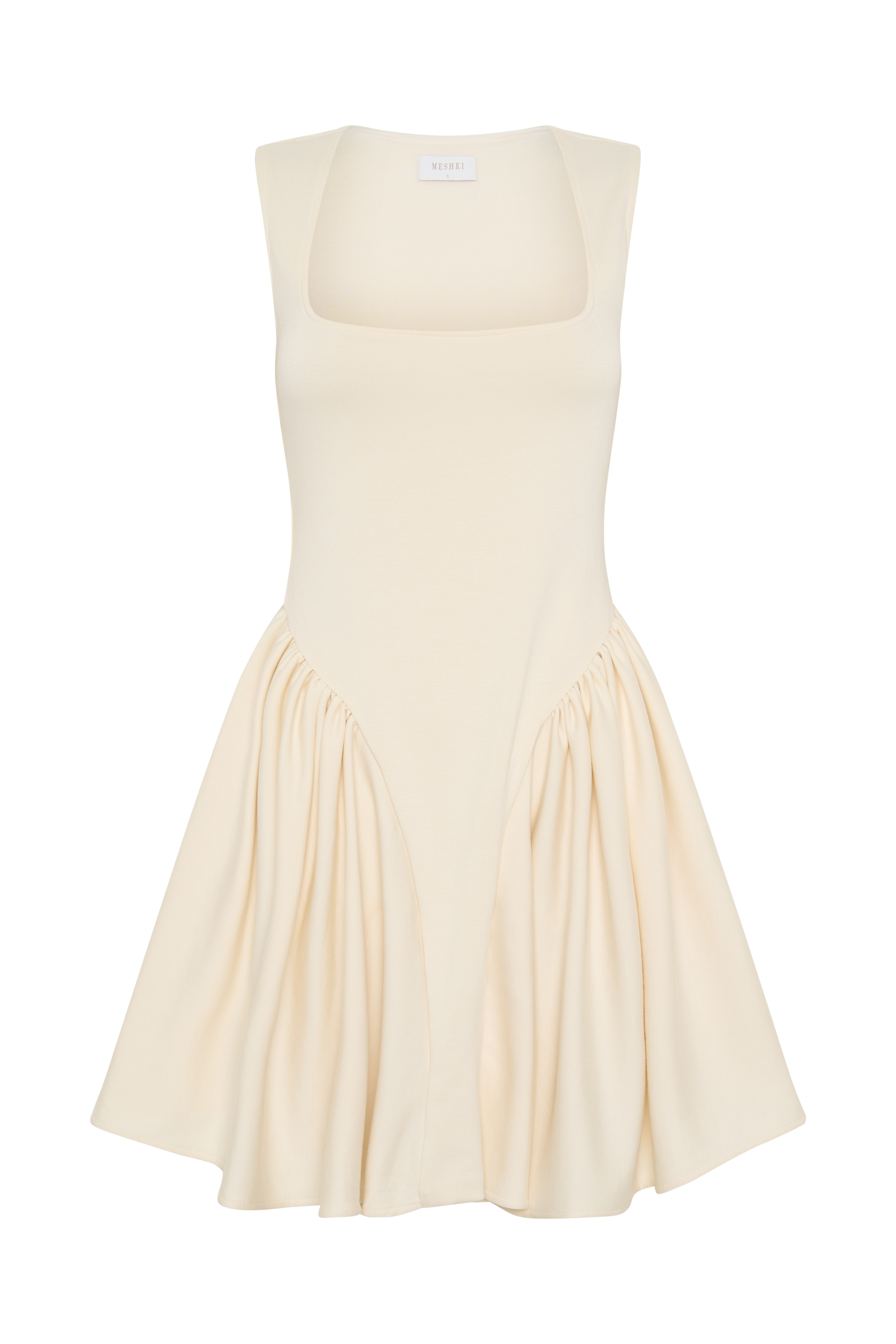 Sharon Scuba Jersey Mini Dress - Ivory、mySite、solidvoid