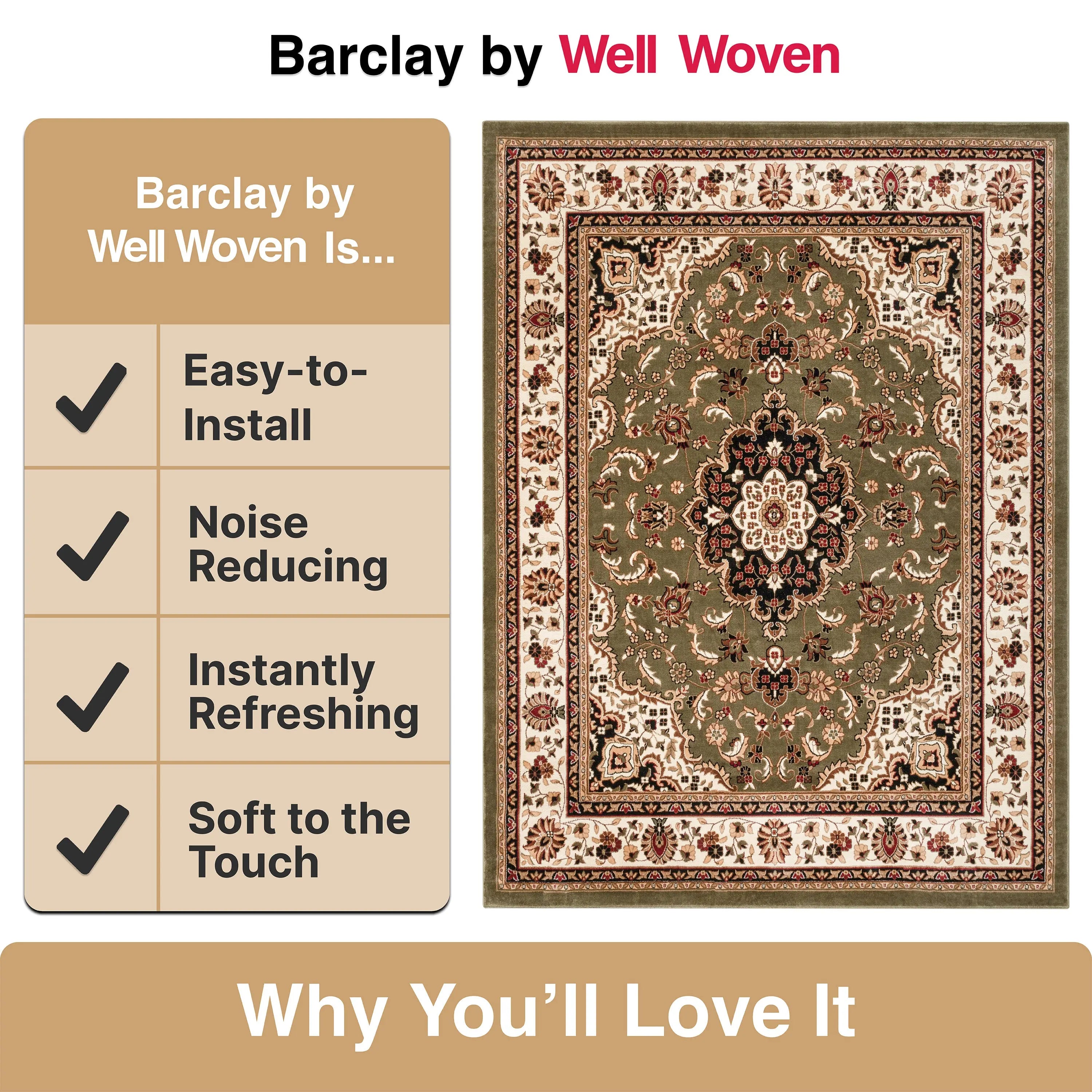 Medallion Kashan Green Traditional Rug、mySite、gigharbornorthrealestate