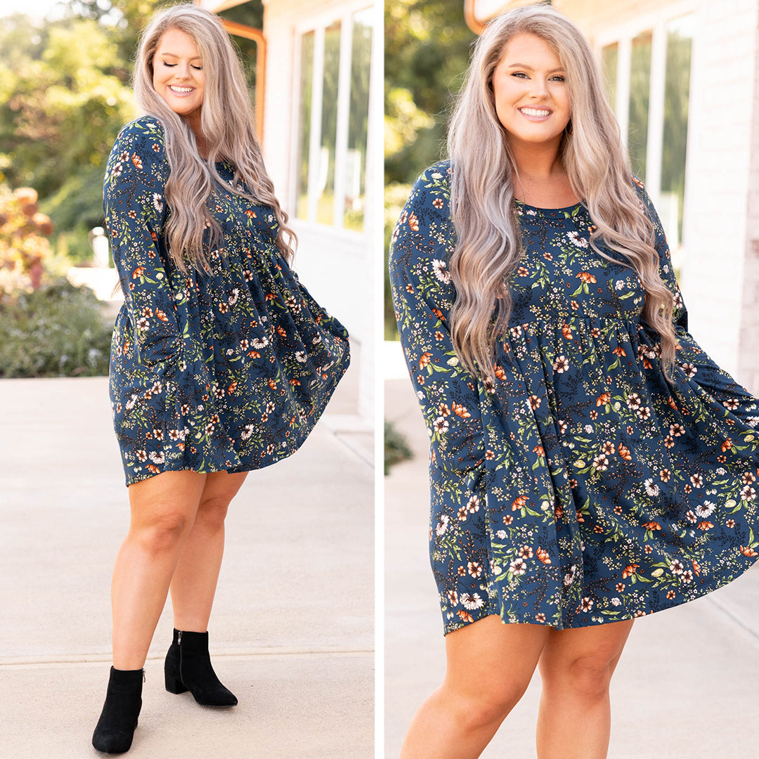  Garden Of Flowers Dress, Navy、mySite、justintrudeaud