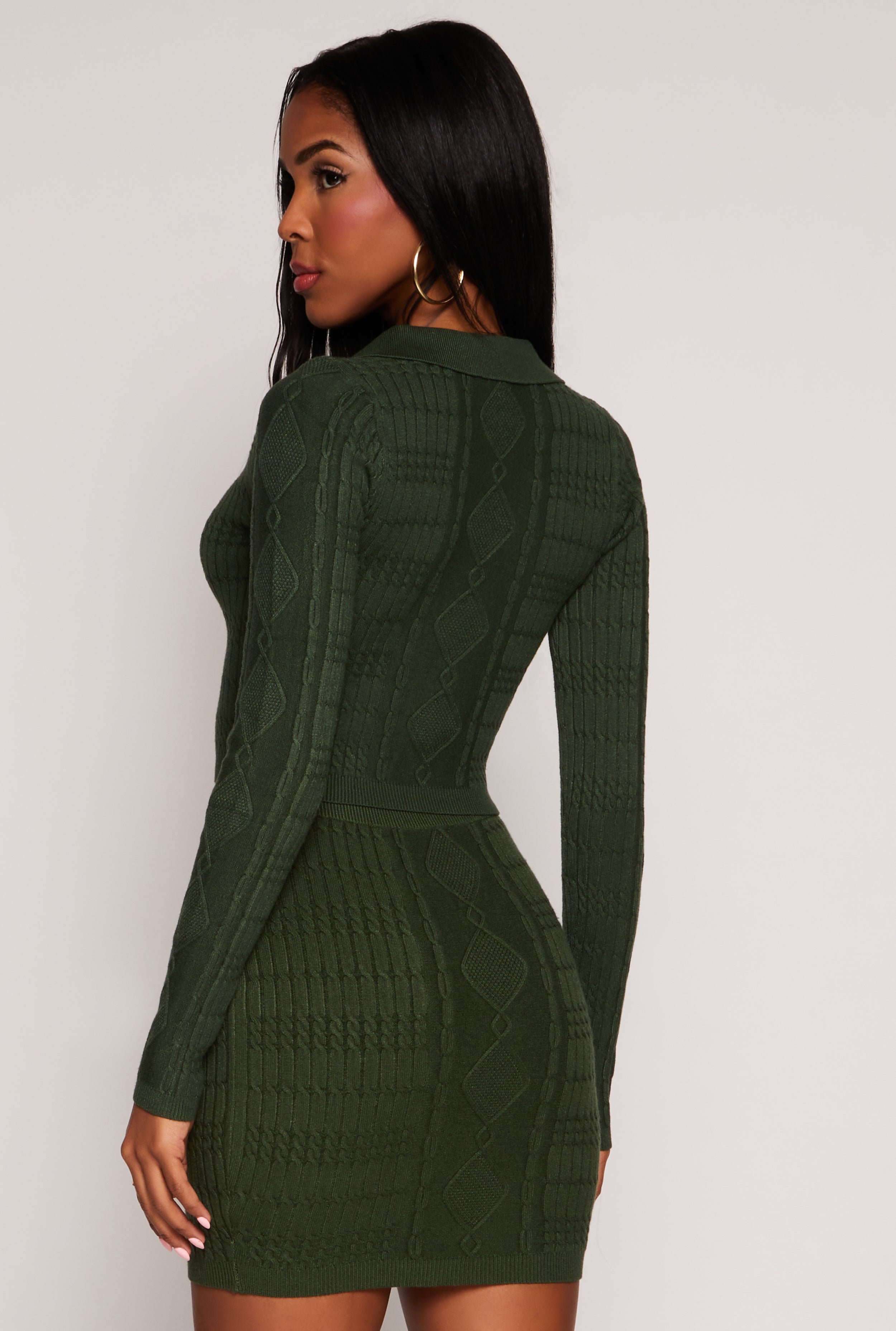 Daisy Cable Knit Cropped Polo Sweater、mySite、camillekostekn