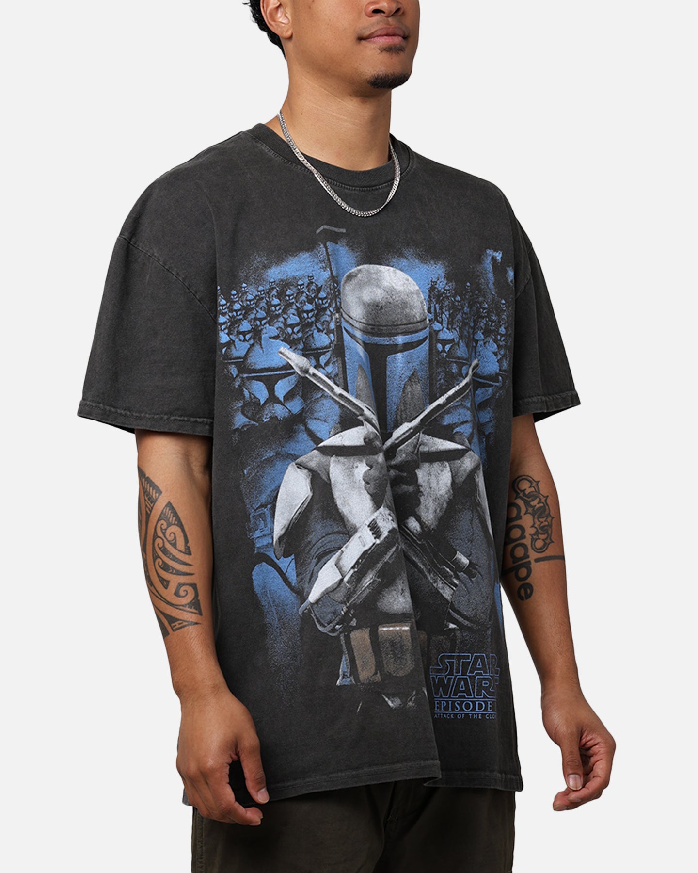 Star Wars Episode II '02 Heavyweight Vintage T-Shirt Black Wash、mySite、zt4zffjzw