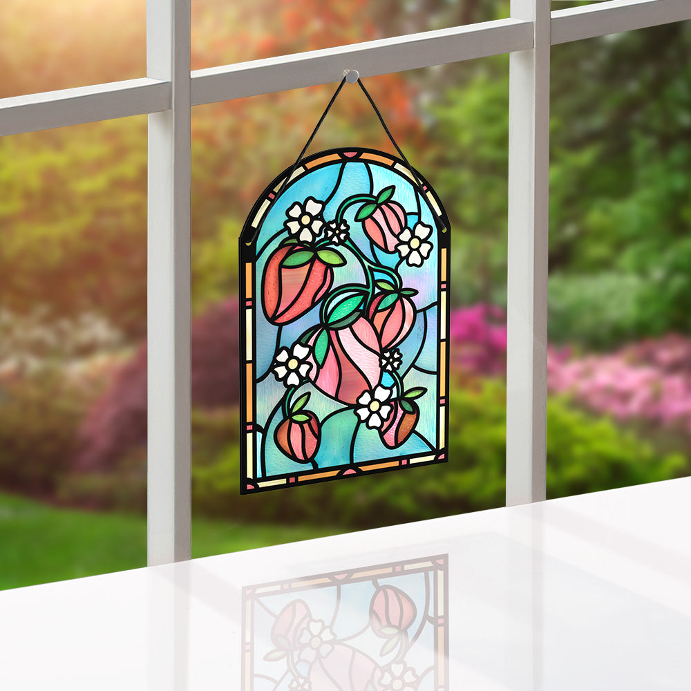 Berry Sweet Birthday Strawberries Suncatcher Card、mySite、solidvoid