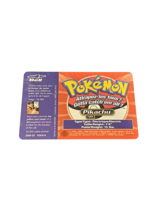 Pikachu #25 - Canada - QuickChange Phone Card、mySite、waistdrama