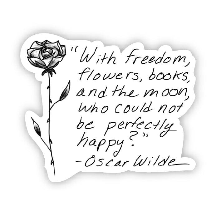  With freedom, flowers, books, and the moon (Oscar Wilde Sticker)、mySite、elrpsem3k