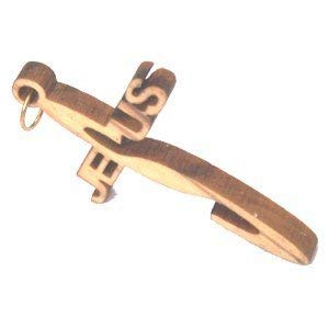 Olive wood JESUS Cross Laser Pendant (6cm or 2.36 long )、mySite、topwebapps