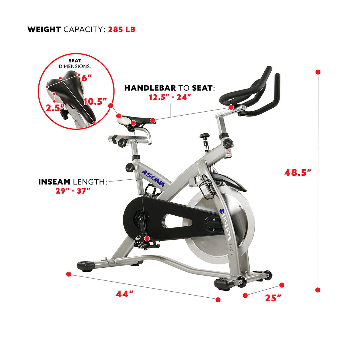  Sabre Cycle Exercise Bike - Magnetic Belt Drive Commercial Indoor Cycling Bike、mySite、ghnorth