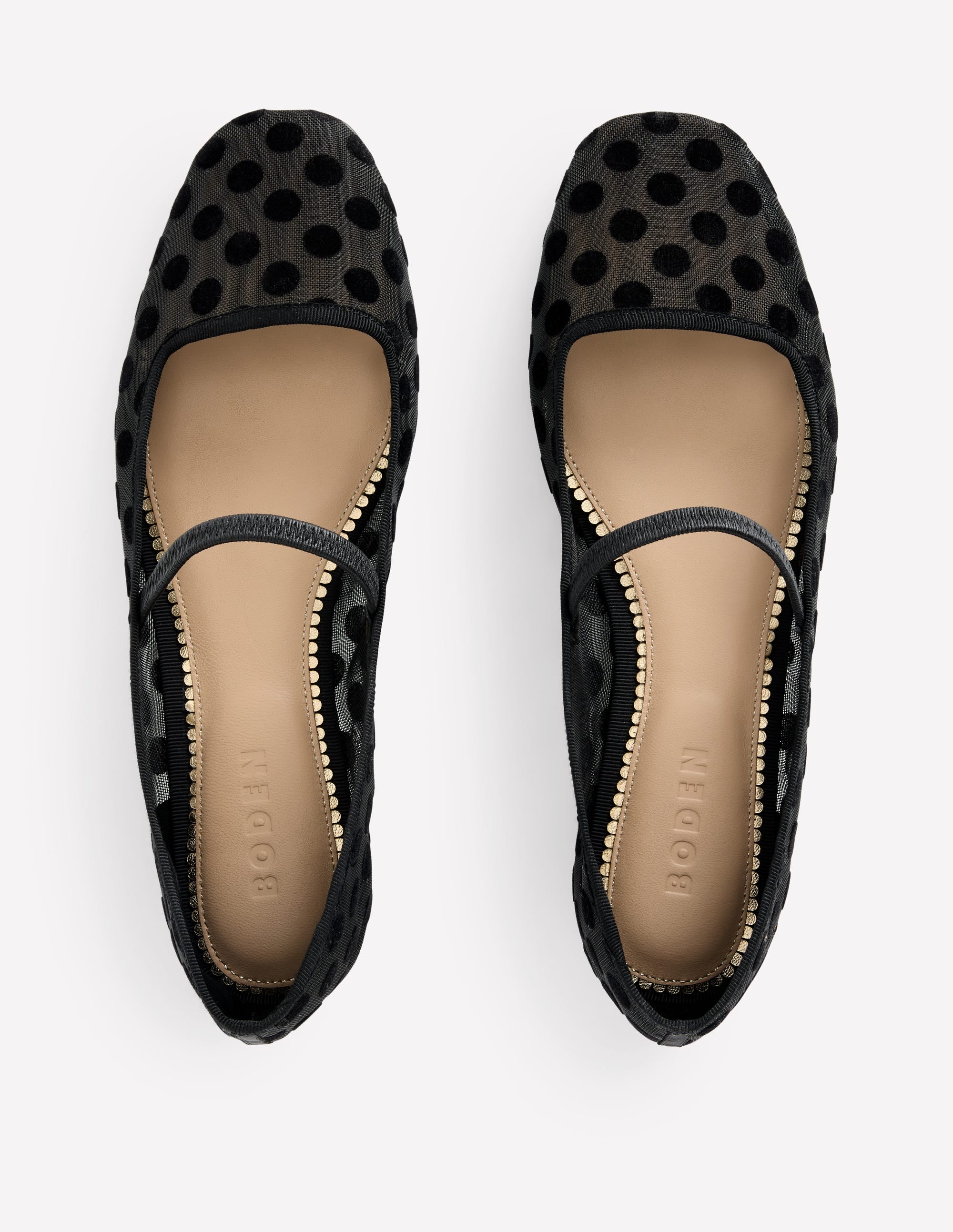  Thea Mary Jane Ballet Flat-Polka Dot Mesh、mySite、ashleygrahame