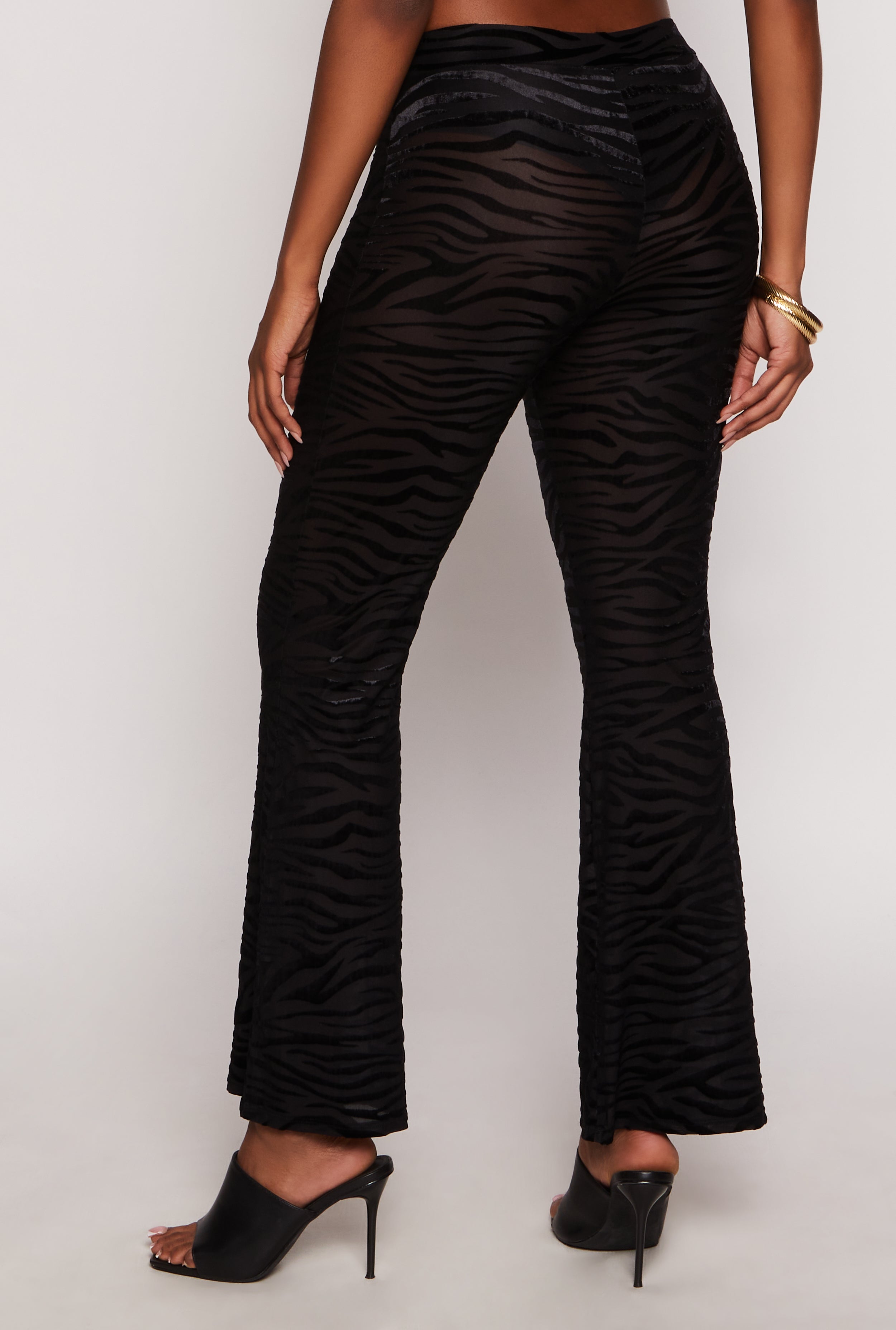 Velvet Burnout Zebra Print Mesh Pants、mySite、camillekostekn