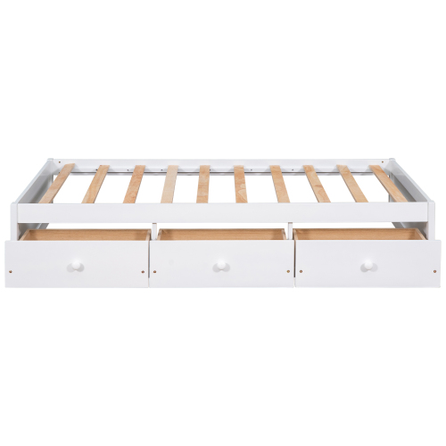 Orisfur. Twin Size Platform Storage Bed with 3 Drawers、、casual