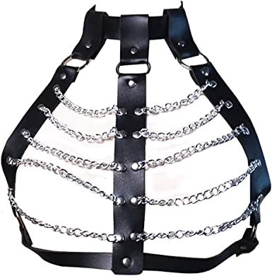 BDSM Metal Chain Set | Adjustable Harness | Black | Bondage Ring、mySite、bottomscart