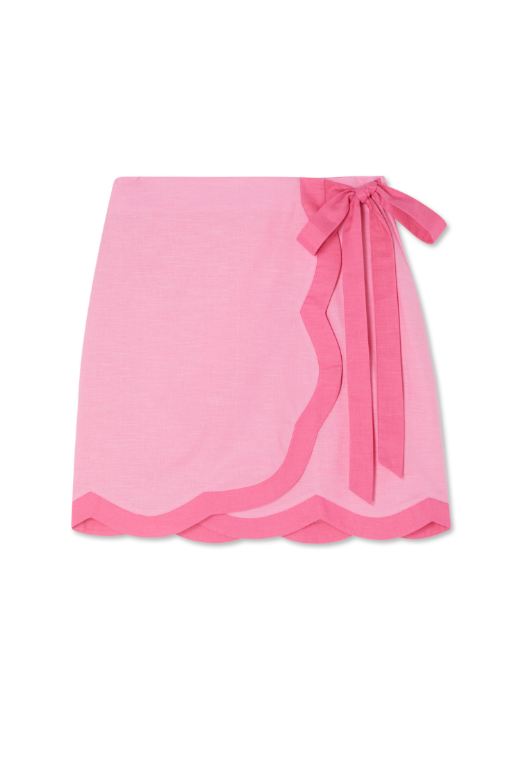 Pink Scallop Mini Jaspre Skirt、mySite、solidvoid