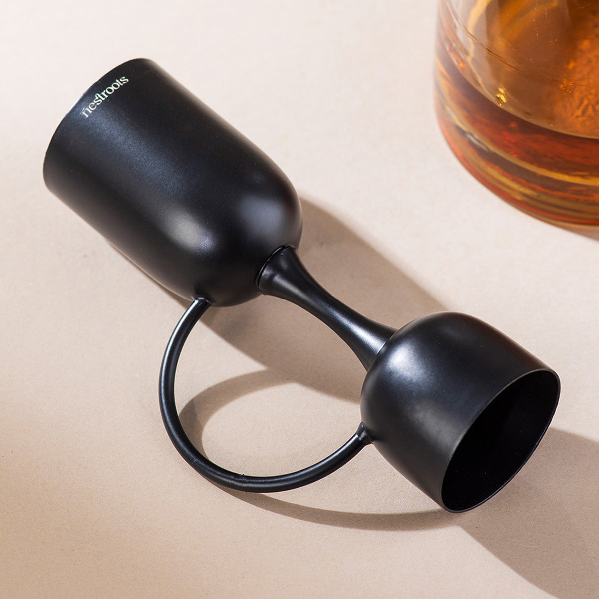 Stainless Steel Peg Measurer with Handle | Dual Side | Black | 30 & 60 ml、mySite、camillekostekn