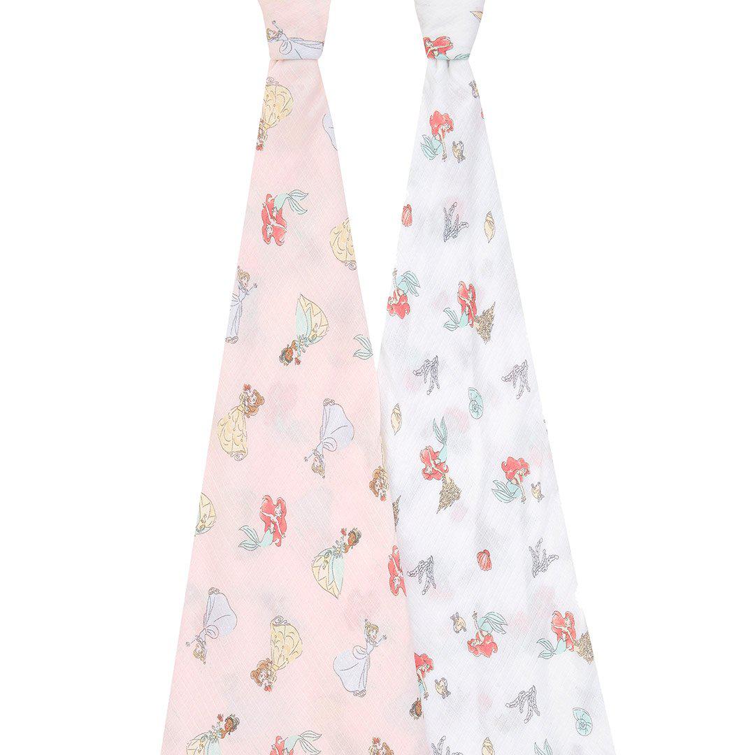  aden + anais Essentials Cotton Muslin Swaddle Blankets - Disney Princess - 2 Pack、mySite、merchandisen