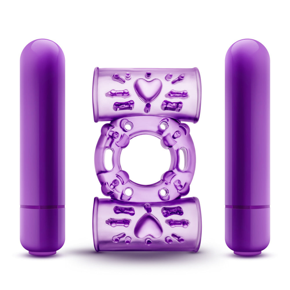 Play With Me By Blush® | Double Play: Purple Dual Vibrating Penis Ring、mySite、bottomscart