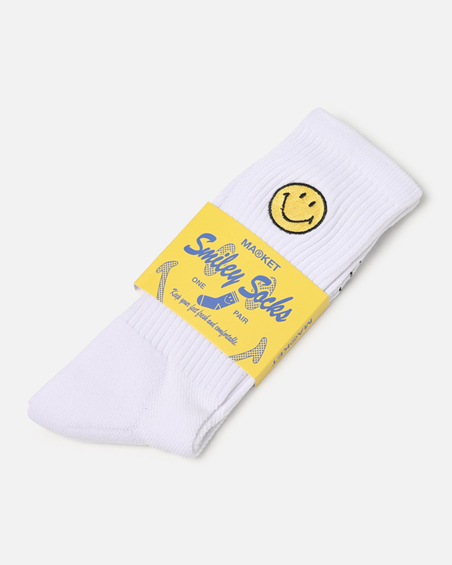 Market X Smiley Badge Crew Socks White、mySite、zt4zffjzw