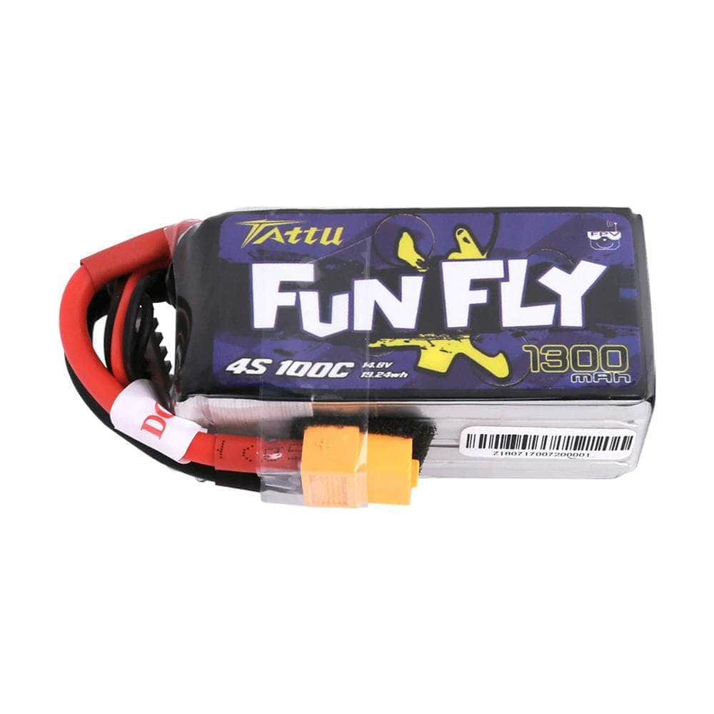  Tattu FunFly 14.8V 4S 1300mAh 100C LiPo Battery - XT60、mySite、merchandisen