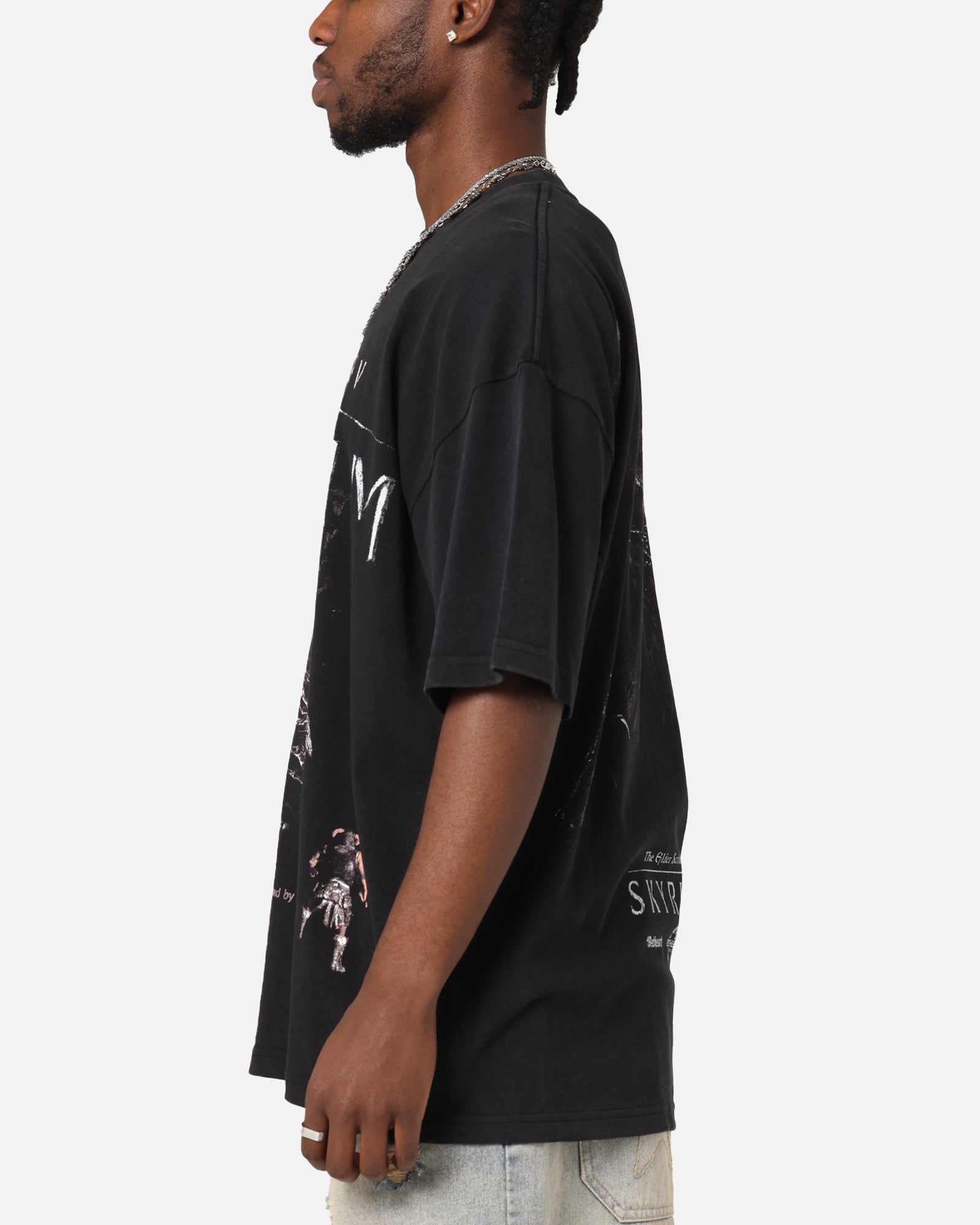 73 Studio X The Elder Scrolls V: Skyrim '11 Dragonborn Vintage T-Shirt Black Acidwash、mySite、zt4zffjzw
