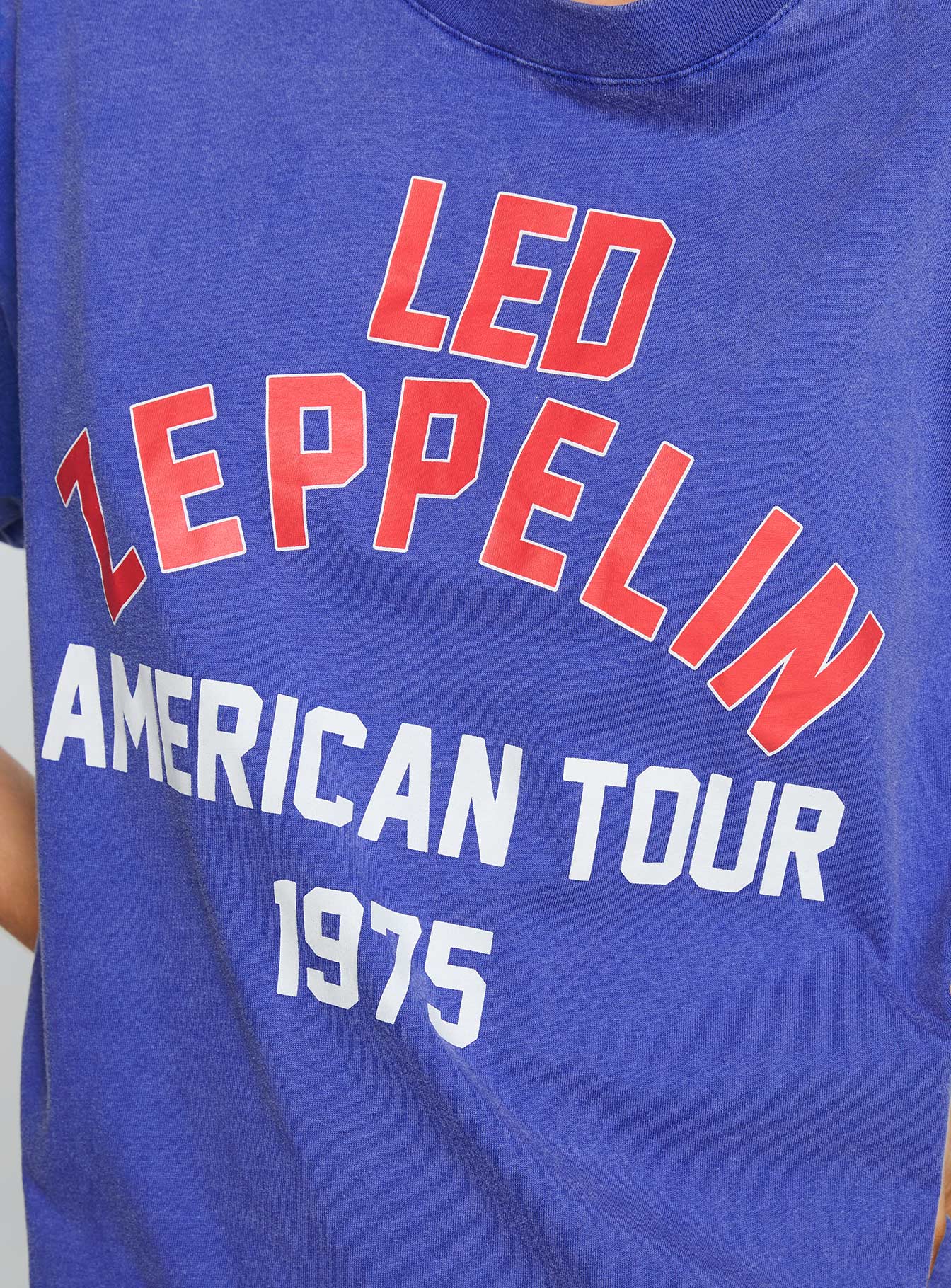 Led Zeppelin Vintage Oversized Graphic Tee Blue、mySite、solidvoid