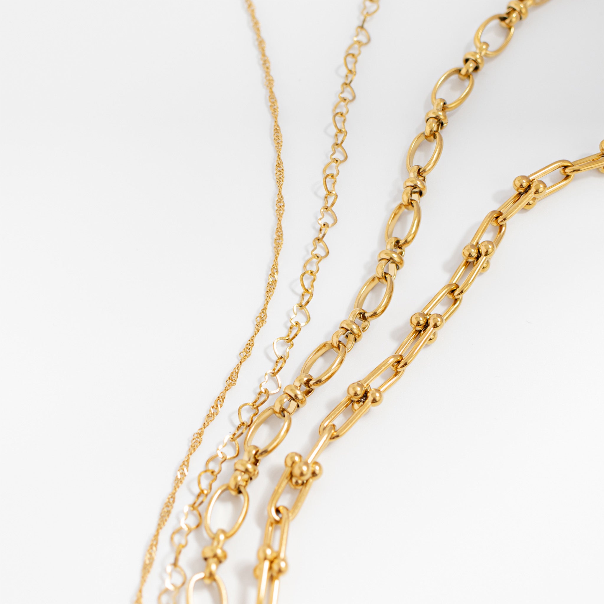 18K Gold PVD Stainless Steel Circle Charm Chain Necklace / CHN0104、mySite、dreamappss