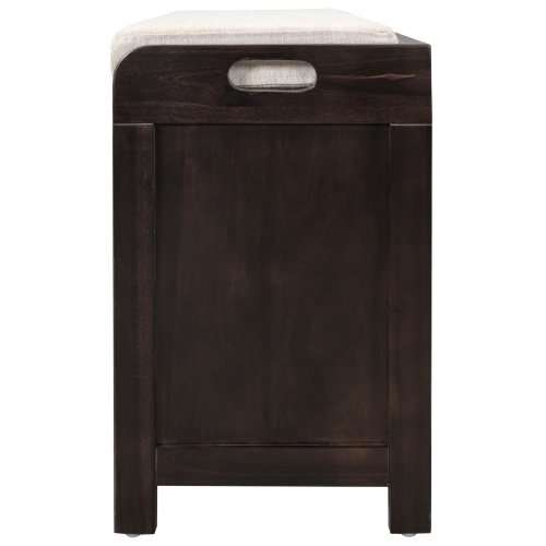 TREXM Storage Bench with Removable Basket and 2 Drawers, Fully Assembled Shoe Bench with Removable Cushion (Navy)、、casual