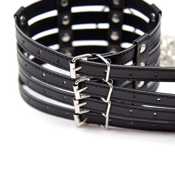 BDSM Collar With Chain Leash | Black | Fetish | Bondage、mySite、bottomscart
